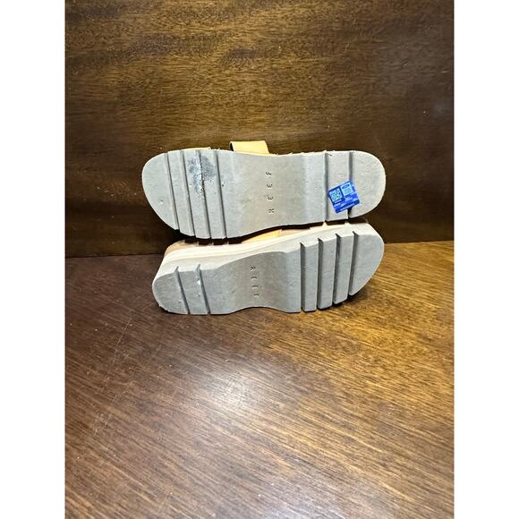 Reef Women 8 Cushion Neutral Tan Comfort Sandals Platform Double Strap Beachy - Picture 4 of 9